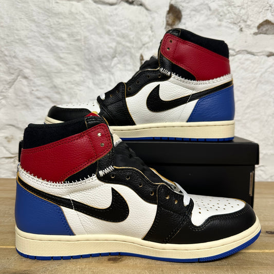 Air Jordan 1 High Fragment x Union LA Varsity Red Sport Royal Sz 8 DS
