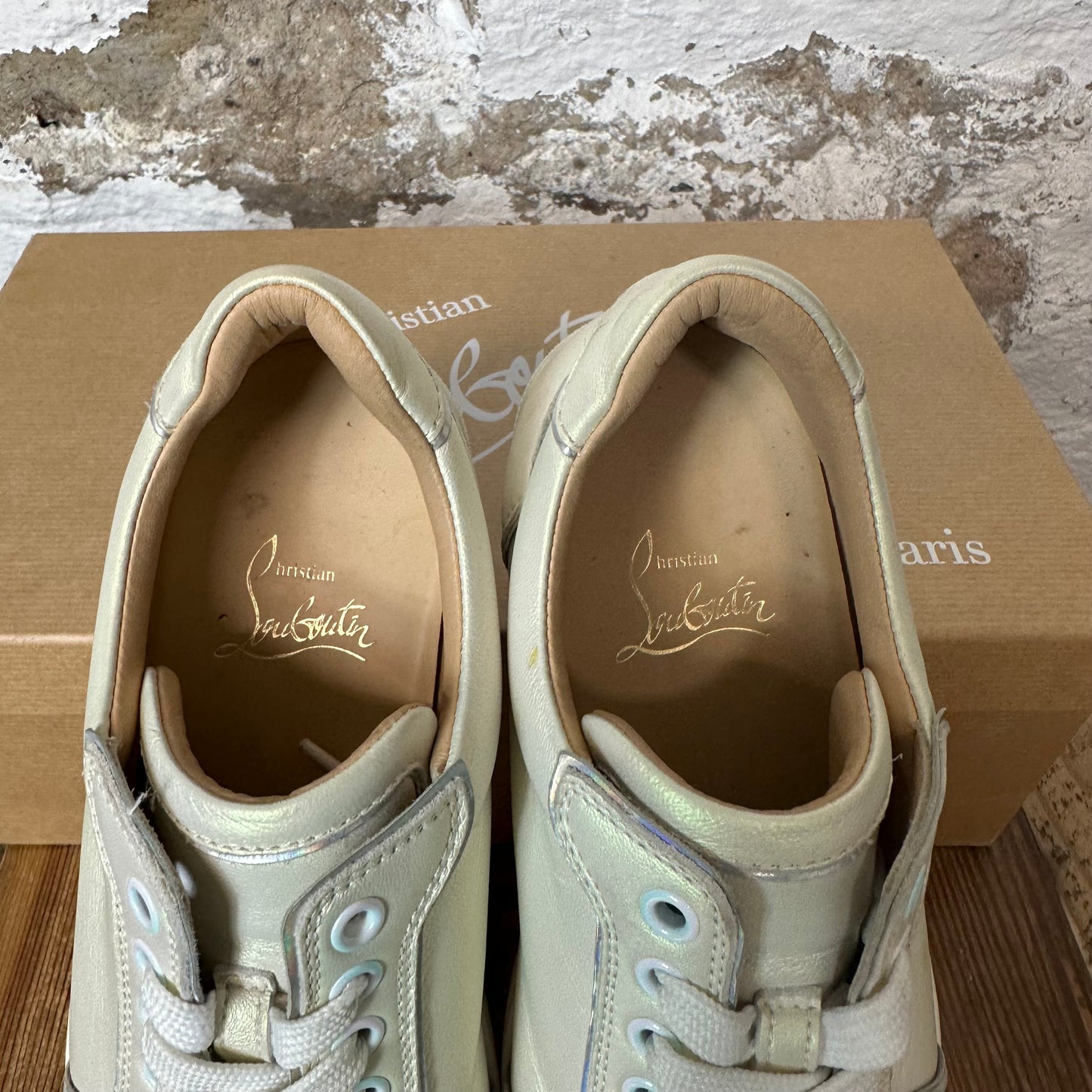 Christian Louboutin Low Snow Silver Spike Sneaker Sz 4.5 (36.5)