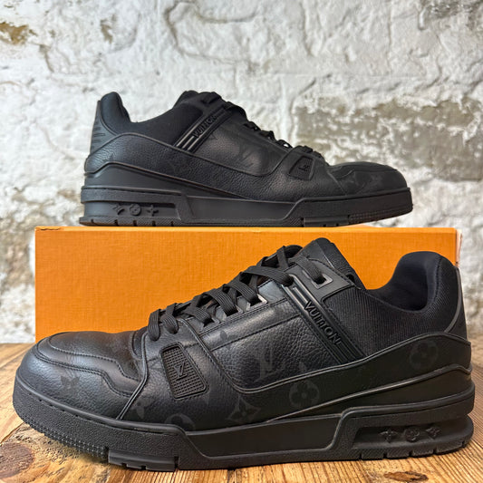 Louis Vuitton Black Monogram Trainer Sneaker Sz 13.5 (12LV)