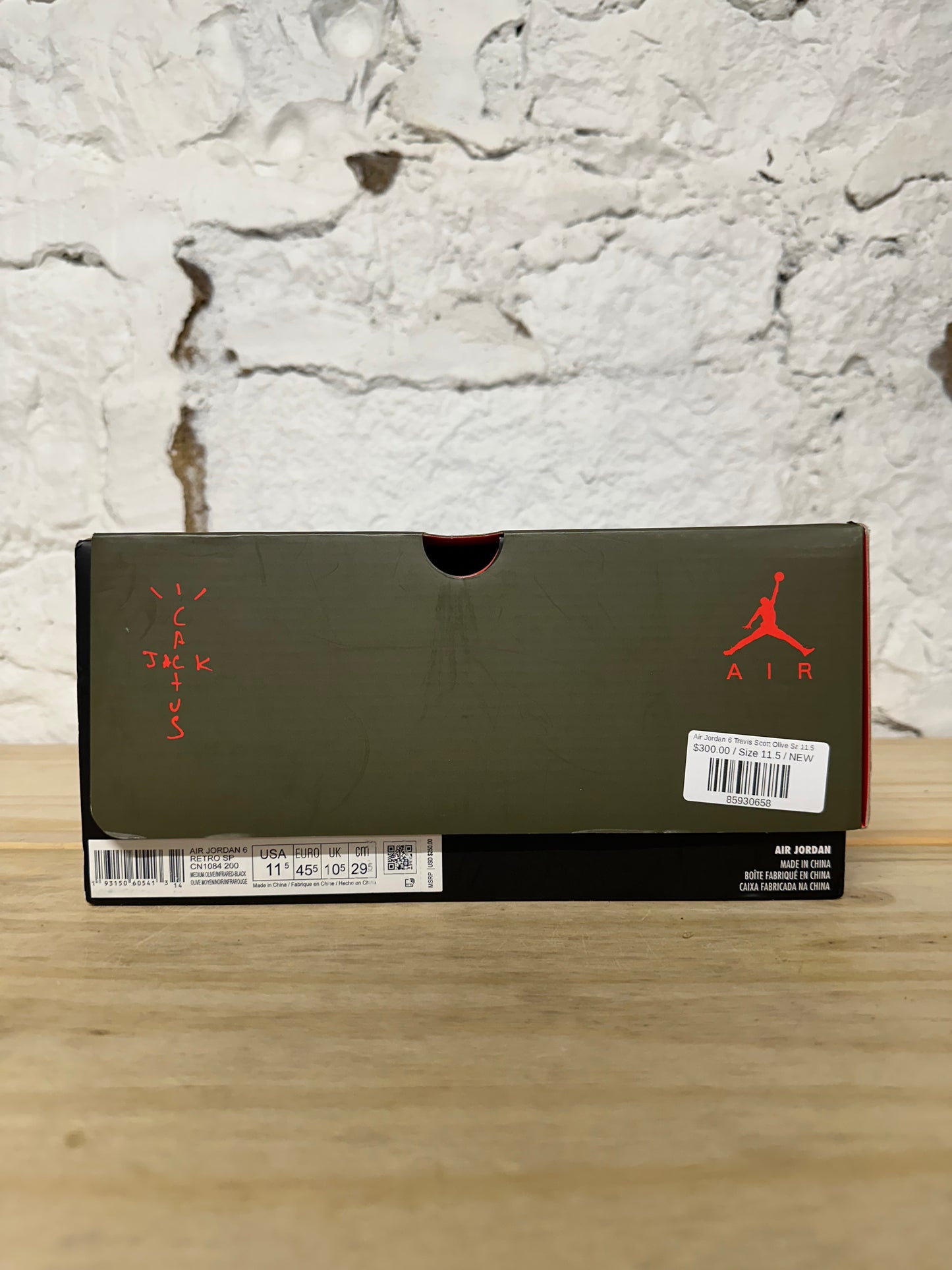 Air Jordan 6 Travis Scott Olive Sz 11.5