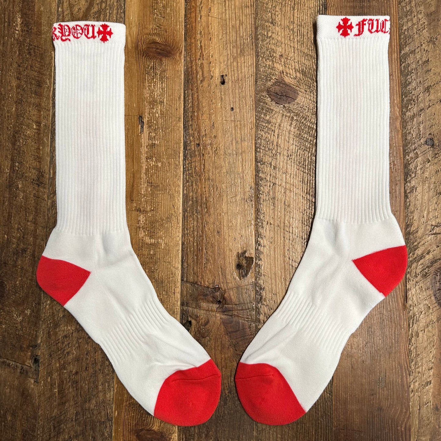 Chrome Hearts FU Red White Socks DS