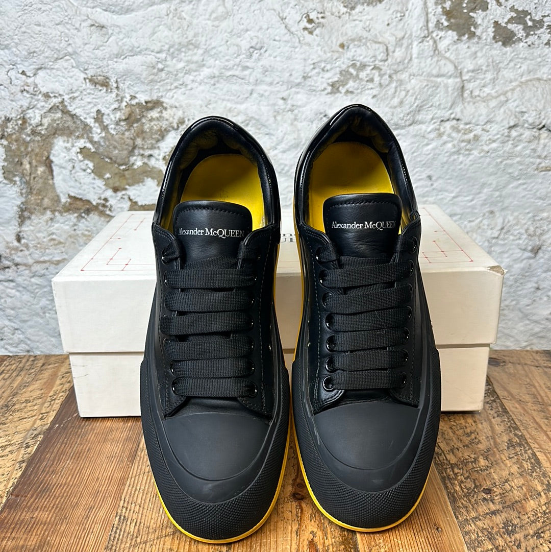 Alexander Mcqueen Nappa Joey Black Yellow Sz 11 (44)