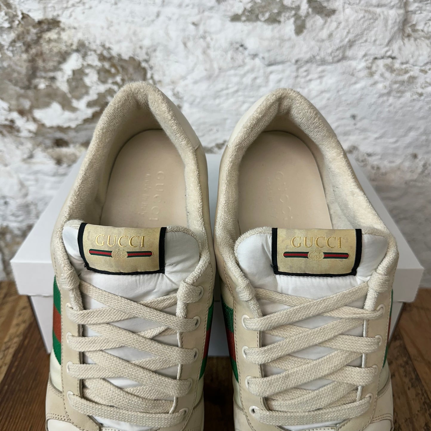 Gucci Screener Tan Cream Sneaker Sz 13 No Box