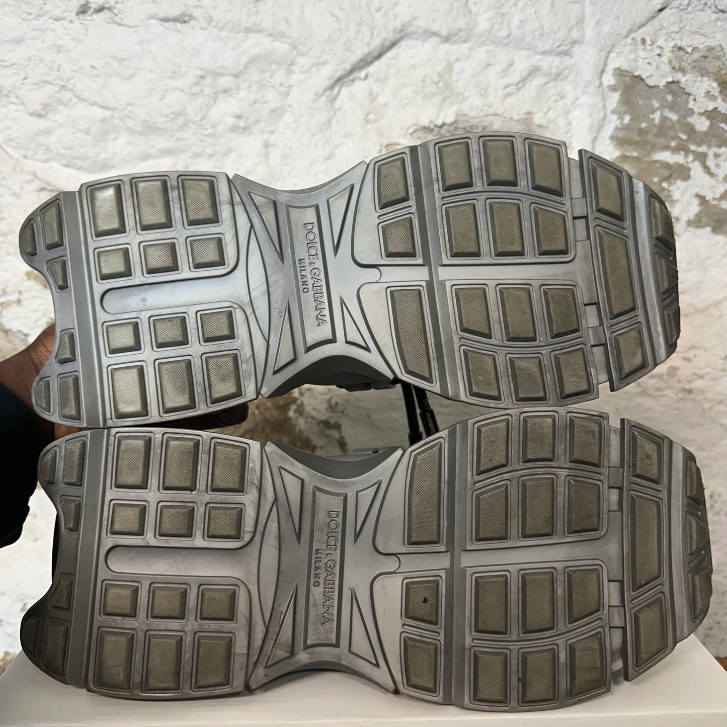 Dolce Gabbana Bassa Black Gray Beige Sneaker Sz 11 (44) No Box