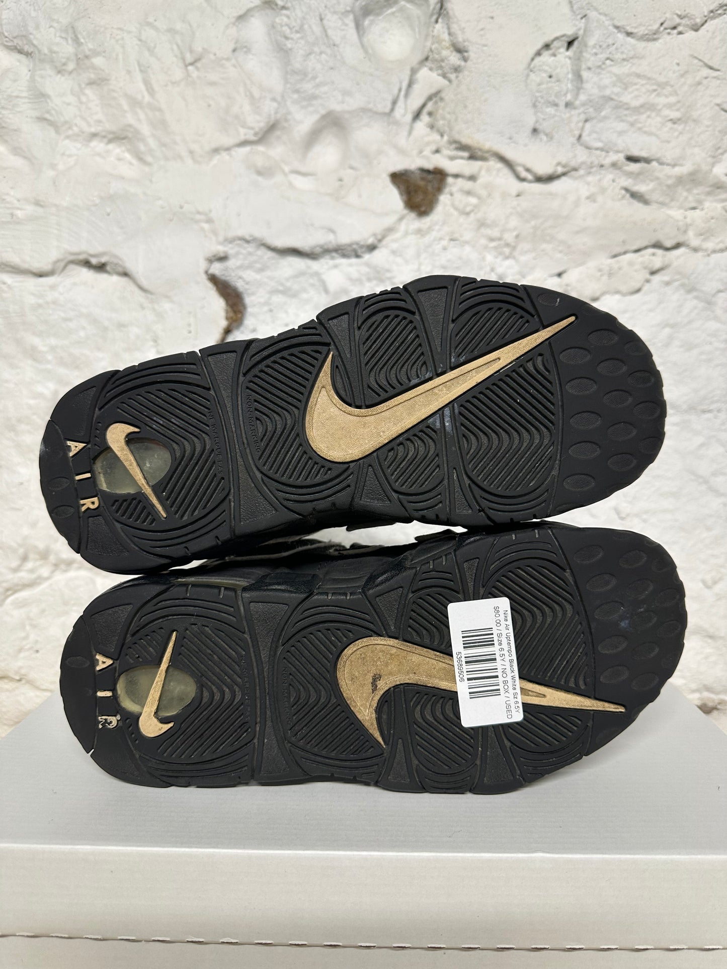 Nike Air Uptempo Black White Sz 6.5Y