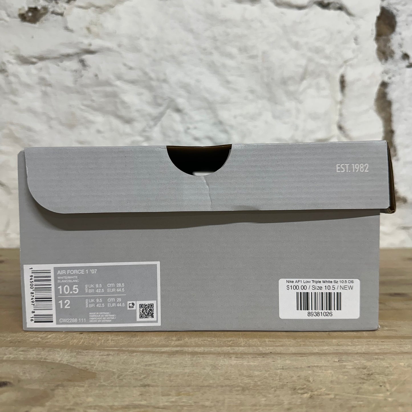 Nike Air Force 1 Low Triple White Sz 10.5 DS
