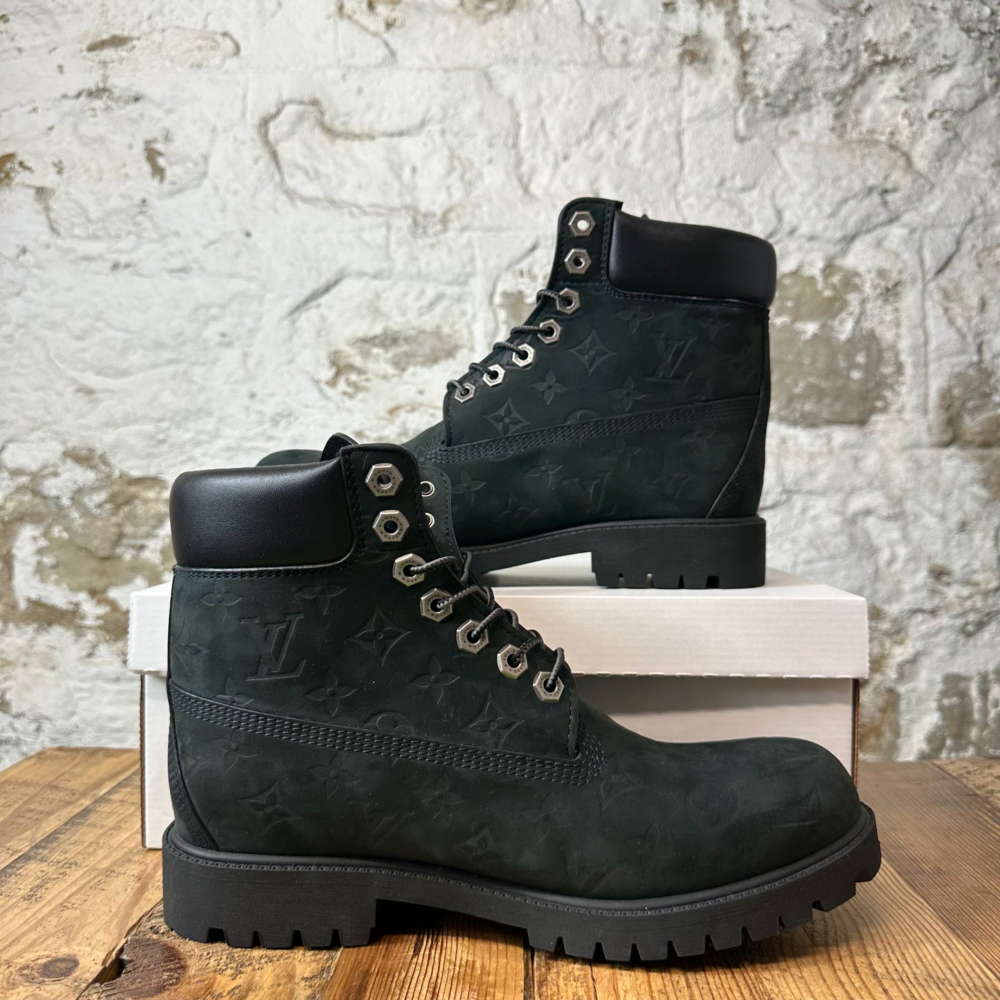 Louis Vuitton Black Monogram Timberland Boot Sz 9.5