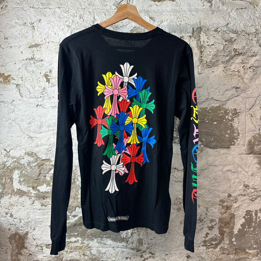 Chrome Hearts Multicolor Crosses Black Long Sleeve Sz S