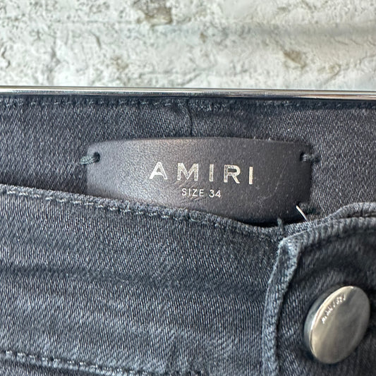 Amiri MX1 Multicolor Patch Black Denim Jeans Sz 34