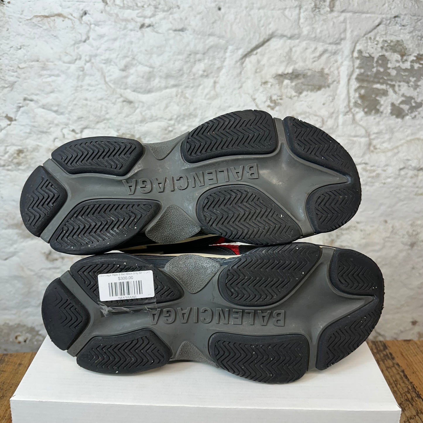 Balenciaga Triple S Red Black Gray Sz 10 (43) No Box