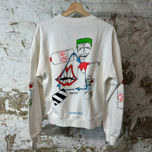 Chrome Hearts Matty Boy Retro Cycle White Crewneck Sz S