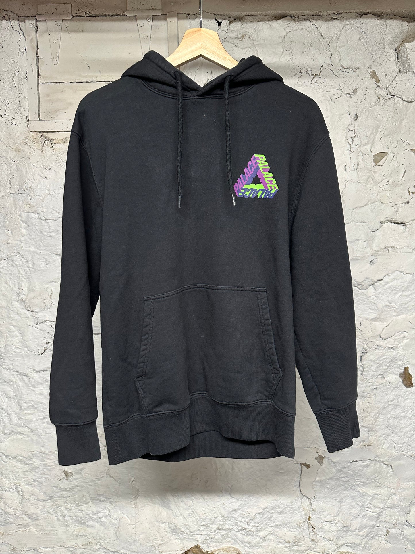 Palace Green Purple Logo Black Hoodie Sz S