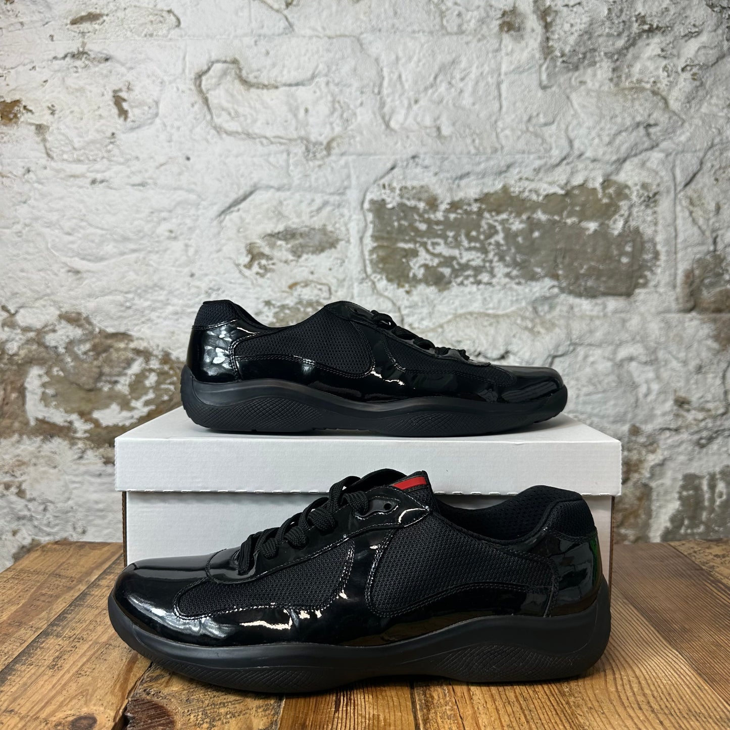 Prada Americas Cup Vintage Black Sneaker Sz 10.5