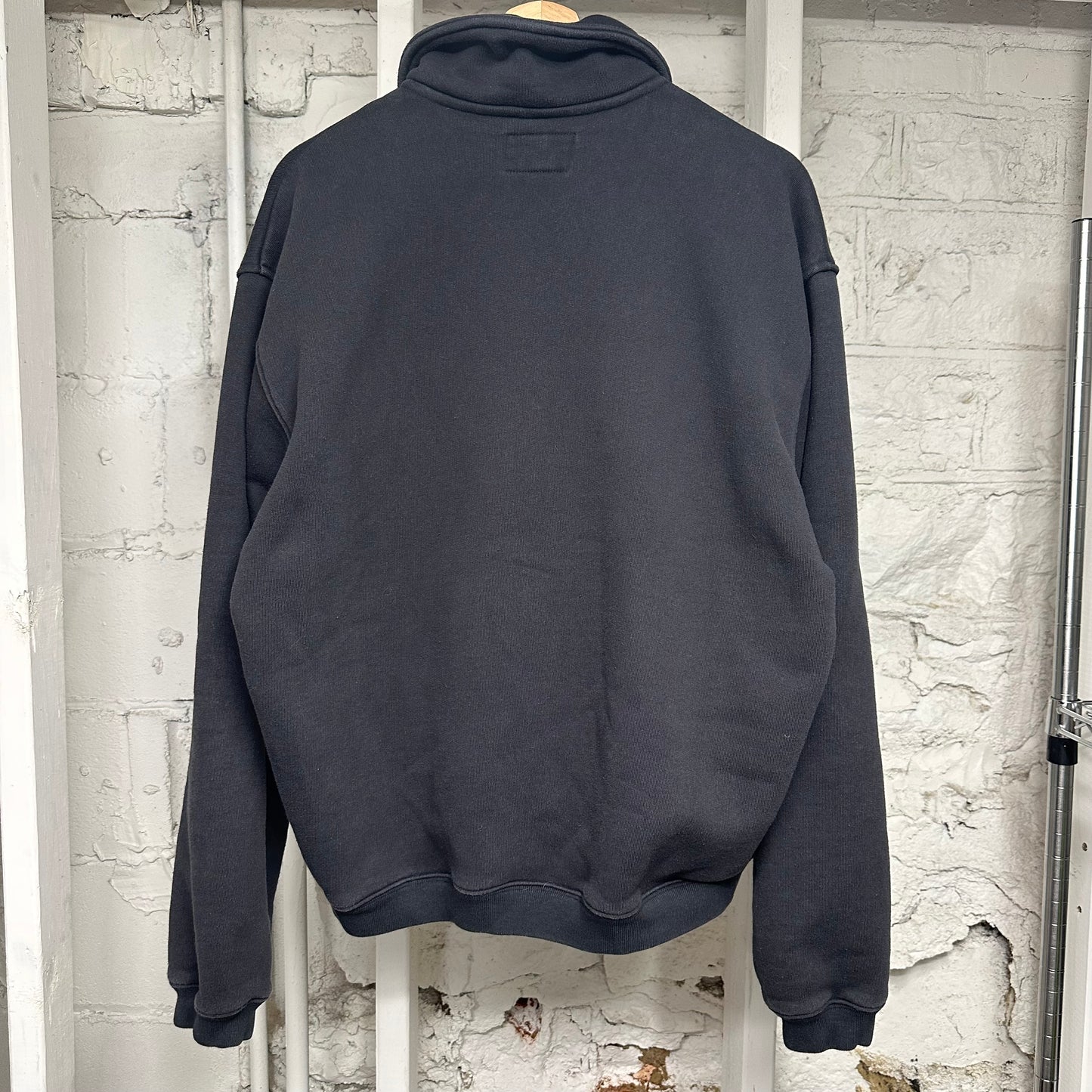 Stussy 1/4 Zip Black Embroidered Logo Sz L