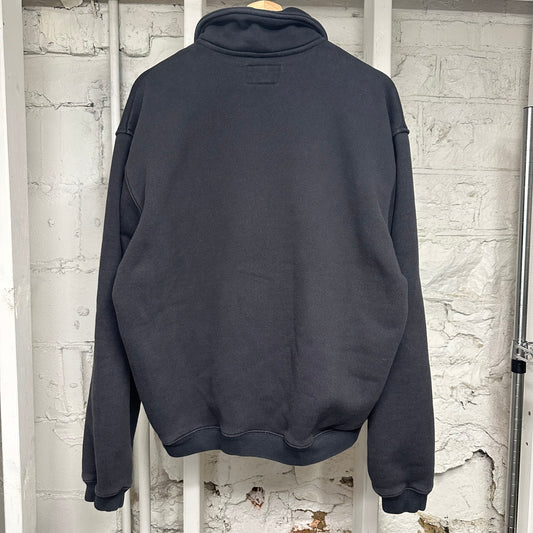 Stussy 1/4 Zip Black Embroidered Logo Sz L