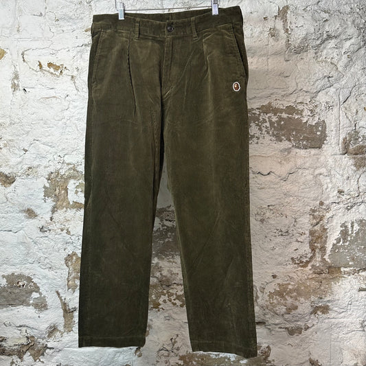 Bape Small Ape Head Green Corduroy Pants Sz XL