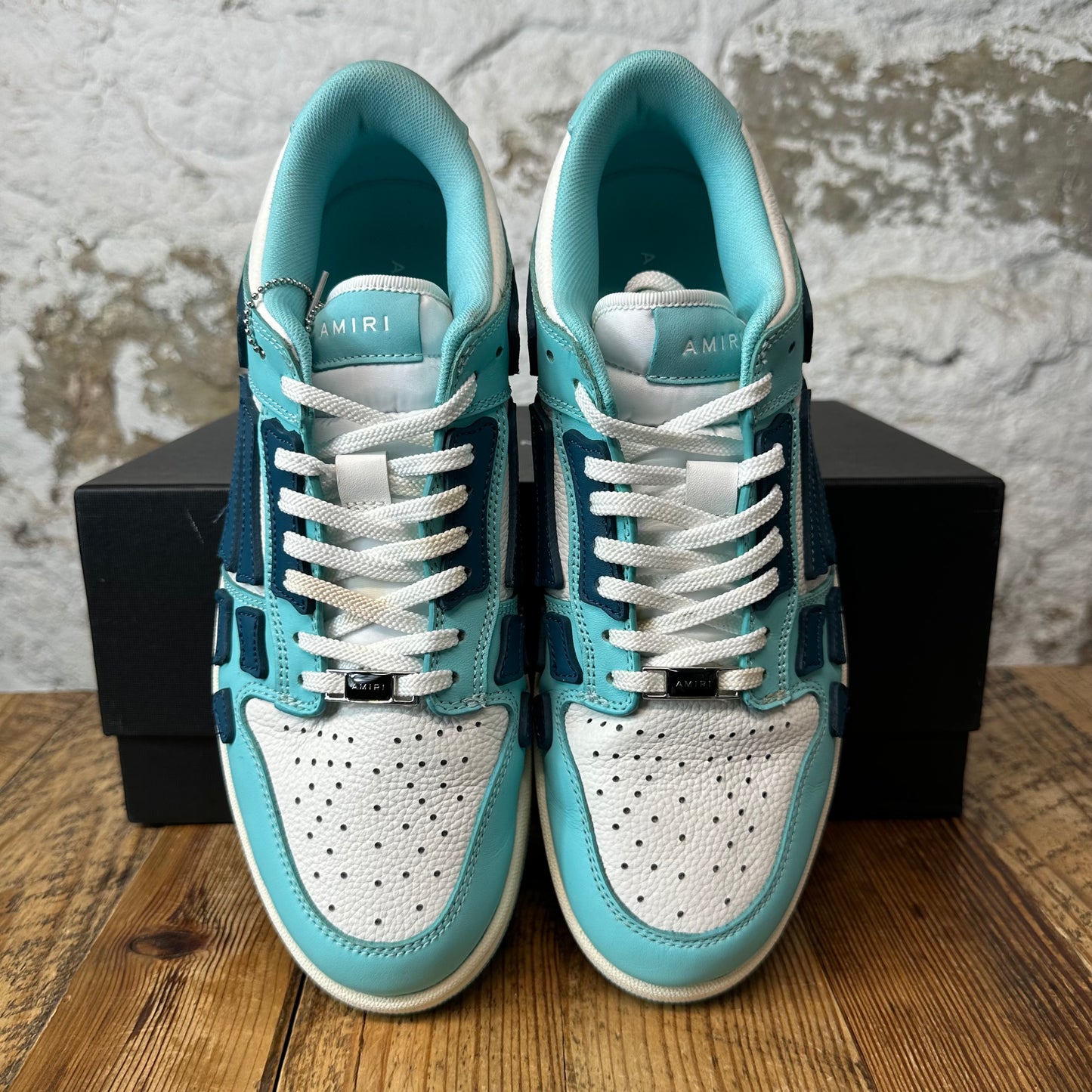 Amiri Slate Blue Skeleton Teal Blue White Sneaker Sz 10 (43)