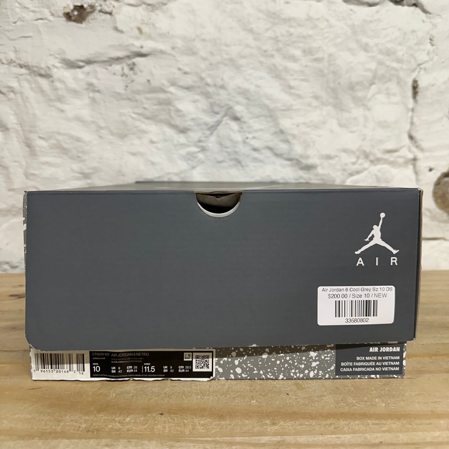 Air Jordan 6 Cool Grey Sz 10 DS