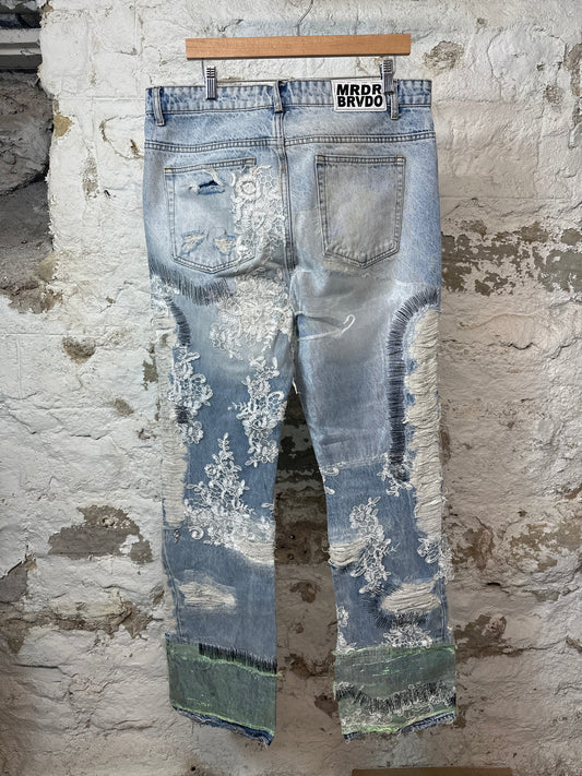 Who Decides War Affinity Blue Denim Jeans Sz 36