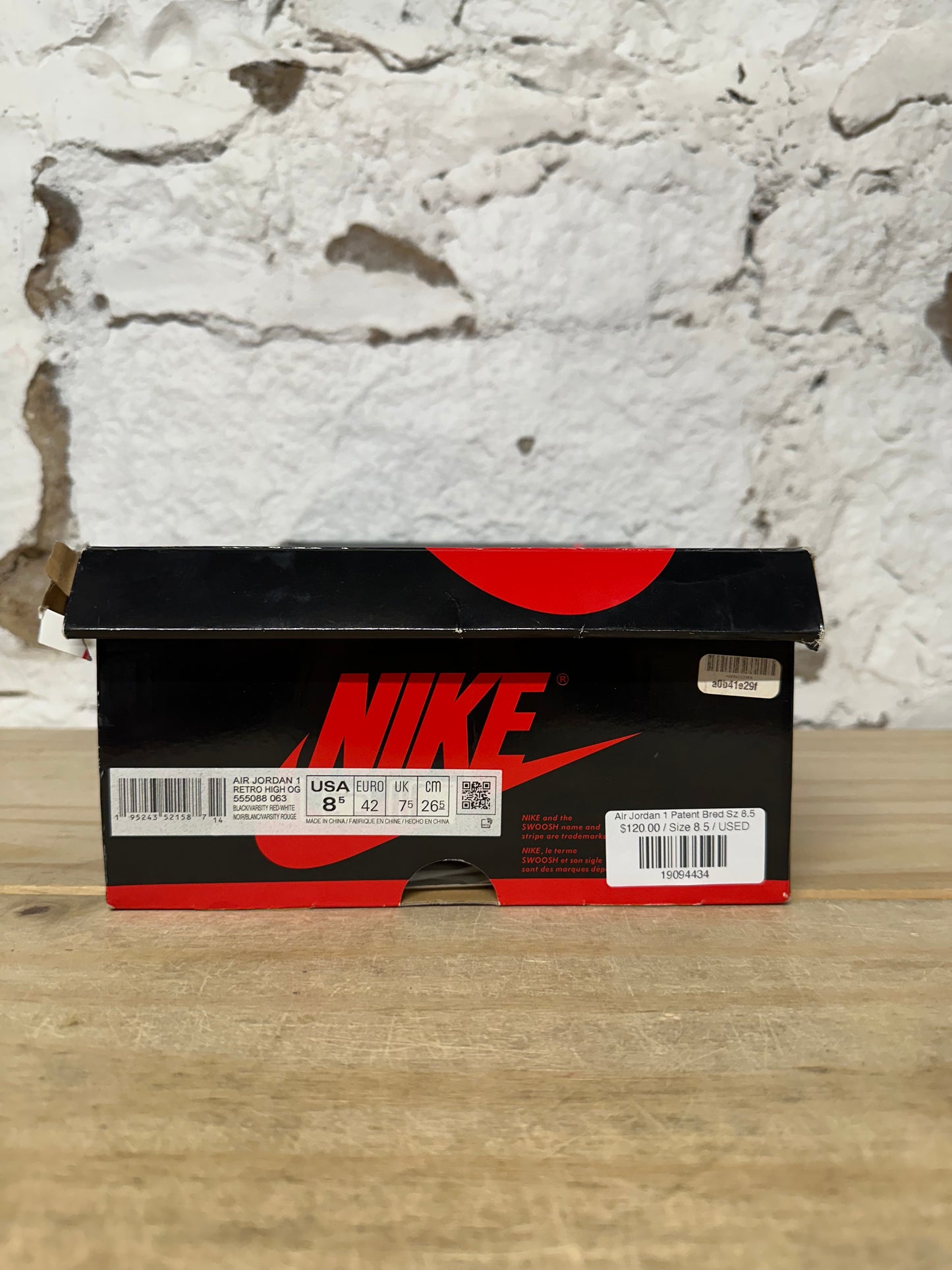 Air Jordan 1 High Patent Bred Sz 8.5