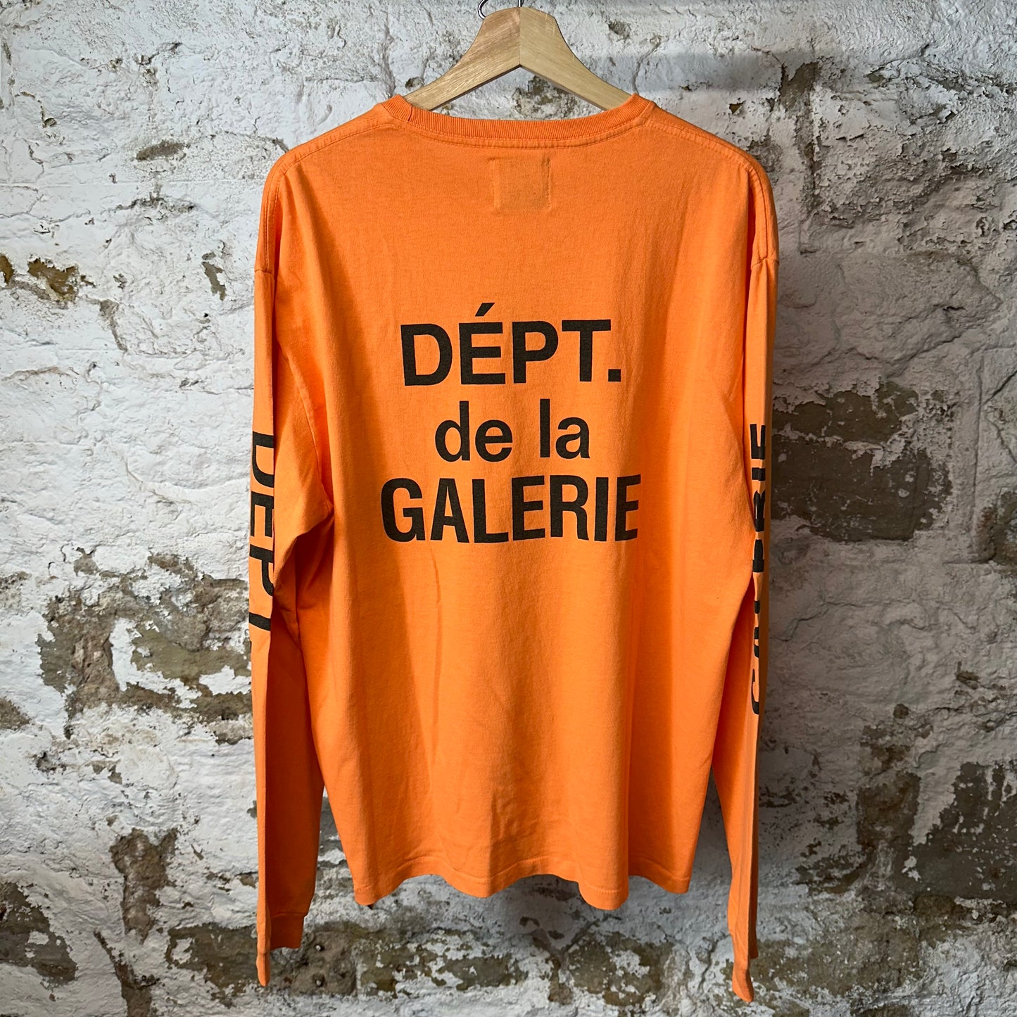 Gallery Dept Black Logo Orange Long Sleeve Sz L