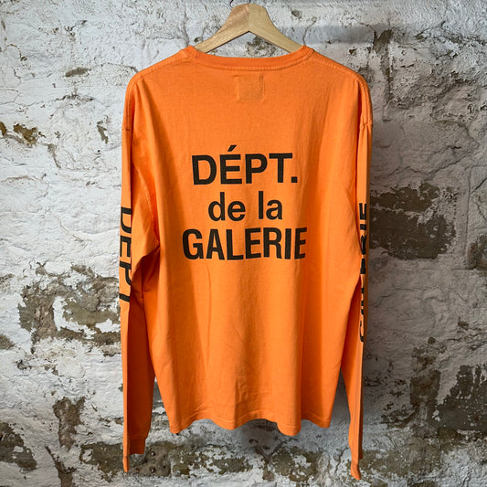 Gallery Dept Black Logo Orange Long Sleeve Sz L