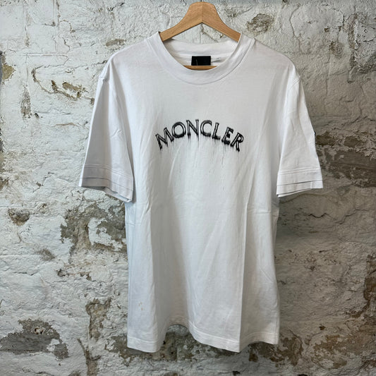 Moncler Black Drip Spell White T-shirt Sz M