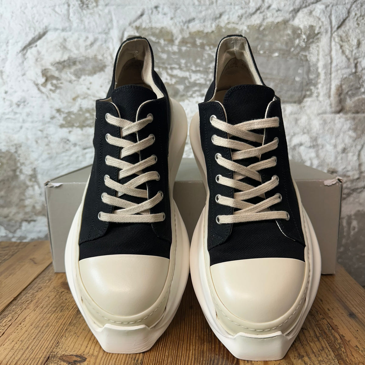 Rick Owens Pentastitch Abstract Black Milk Sneaker Sz 10.5 (43.5)