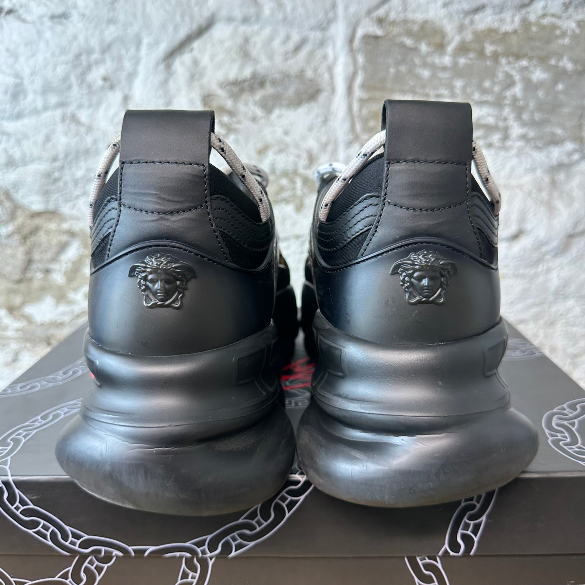 Versace Chain Reaction Barocco Print Black Sneaker Sz 10 (43)