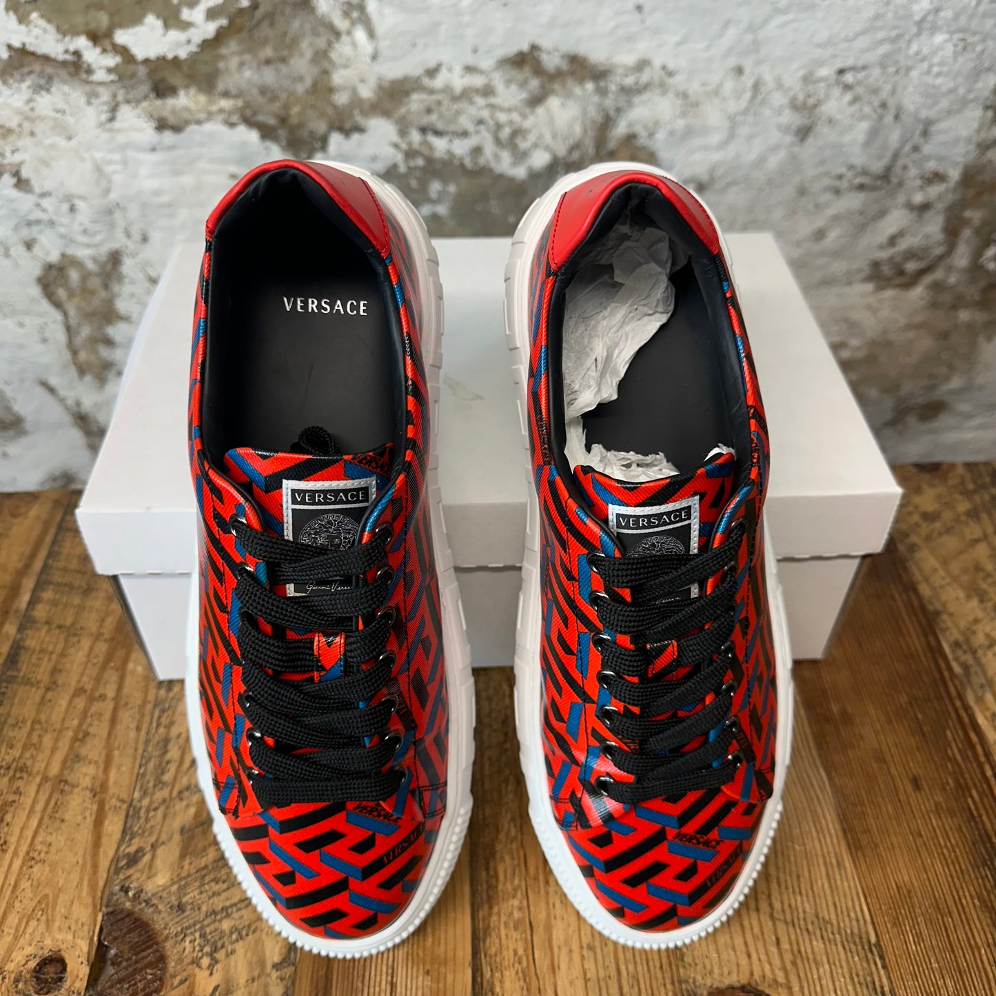 Versace La Greca Red White Sneaker Sz 10 (43)
