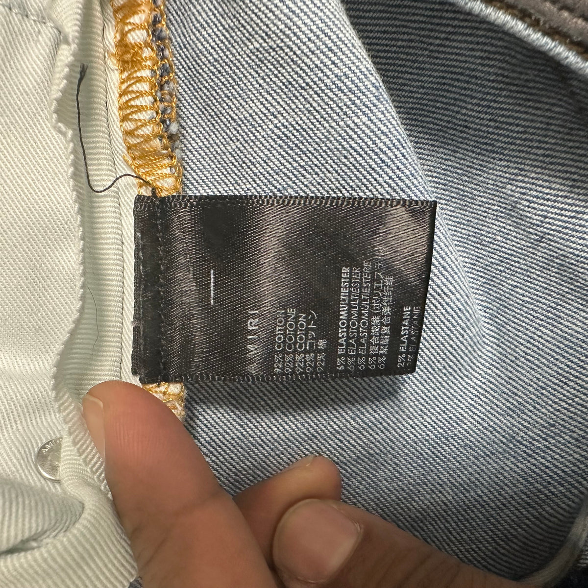 Amiri MX1 Aloha Patch Blue Denim Jeans Sz 32