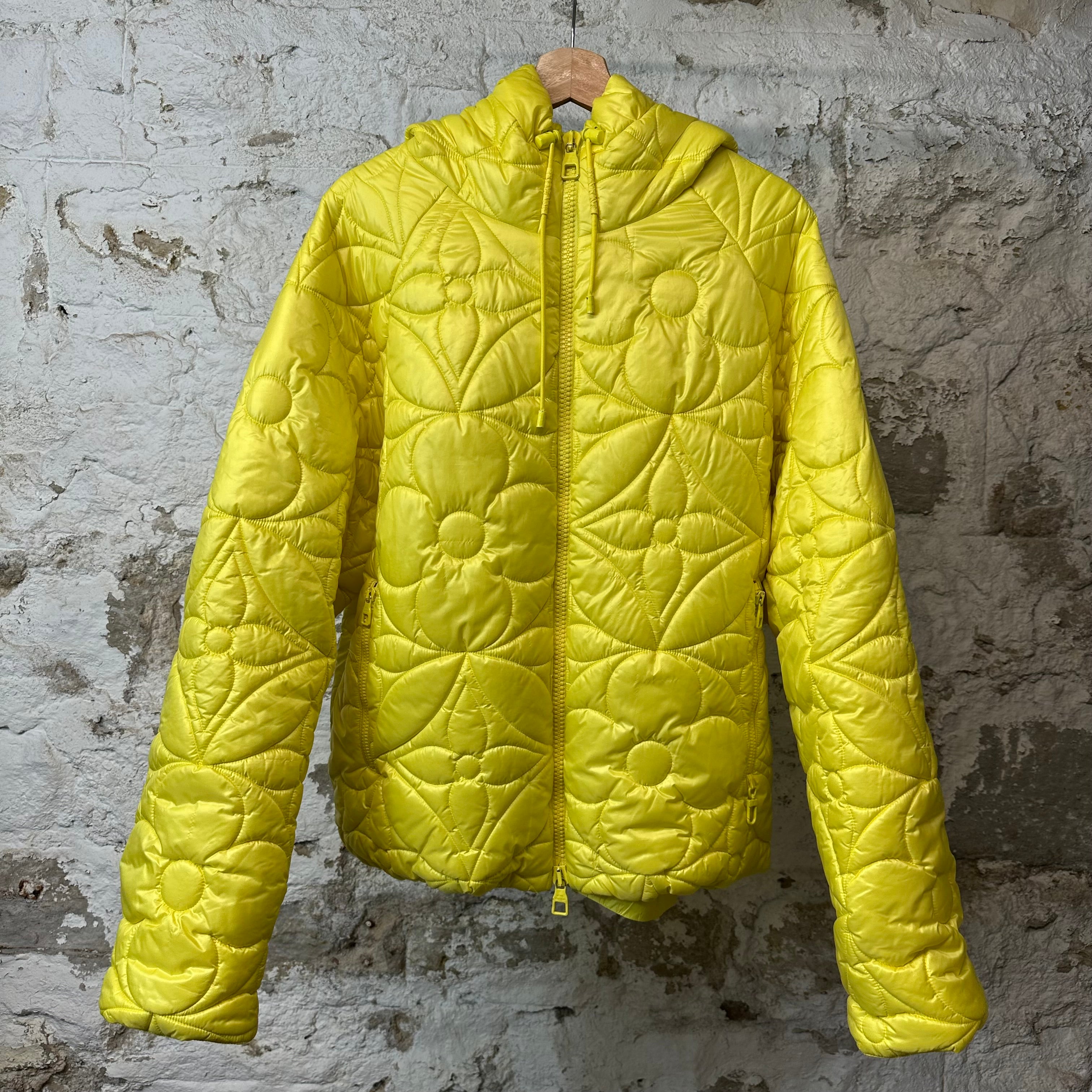 Louis Vuitton Flowers Puffer Jacket Yellow Sz L (50)