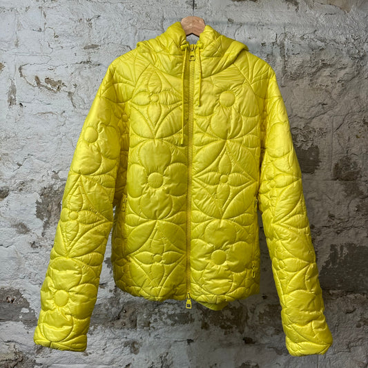 Louis Vuitton Flowers Puffer Jacket Yellow Sz L (50)
