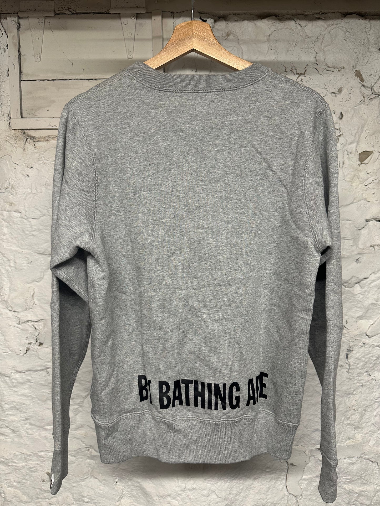Bape Ape Face Grey Crewneck Sz S DS