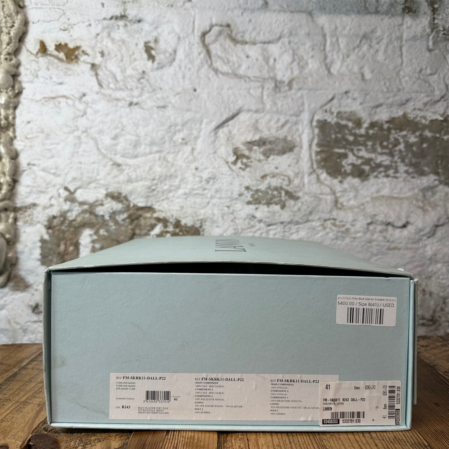 Lanvin Curb Pale Blue Glacier Sneaker Sz 8 (41)
