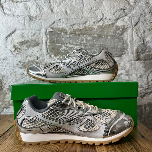 Bottega Veneta Silver White Orbit Sneaker Sz 12 (45)