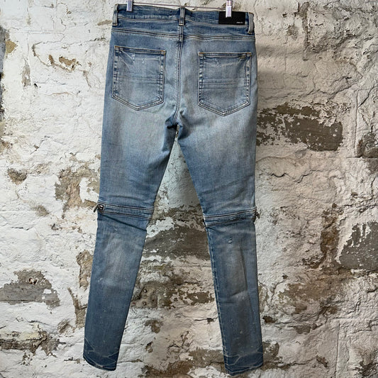 Amiri MX2 Yellow Brown Patch Blue Denim Jeans Sz 32