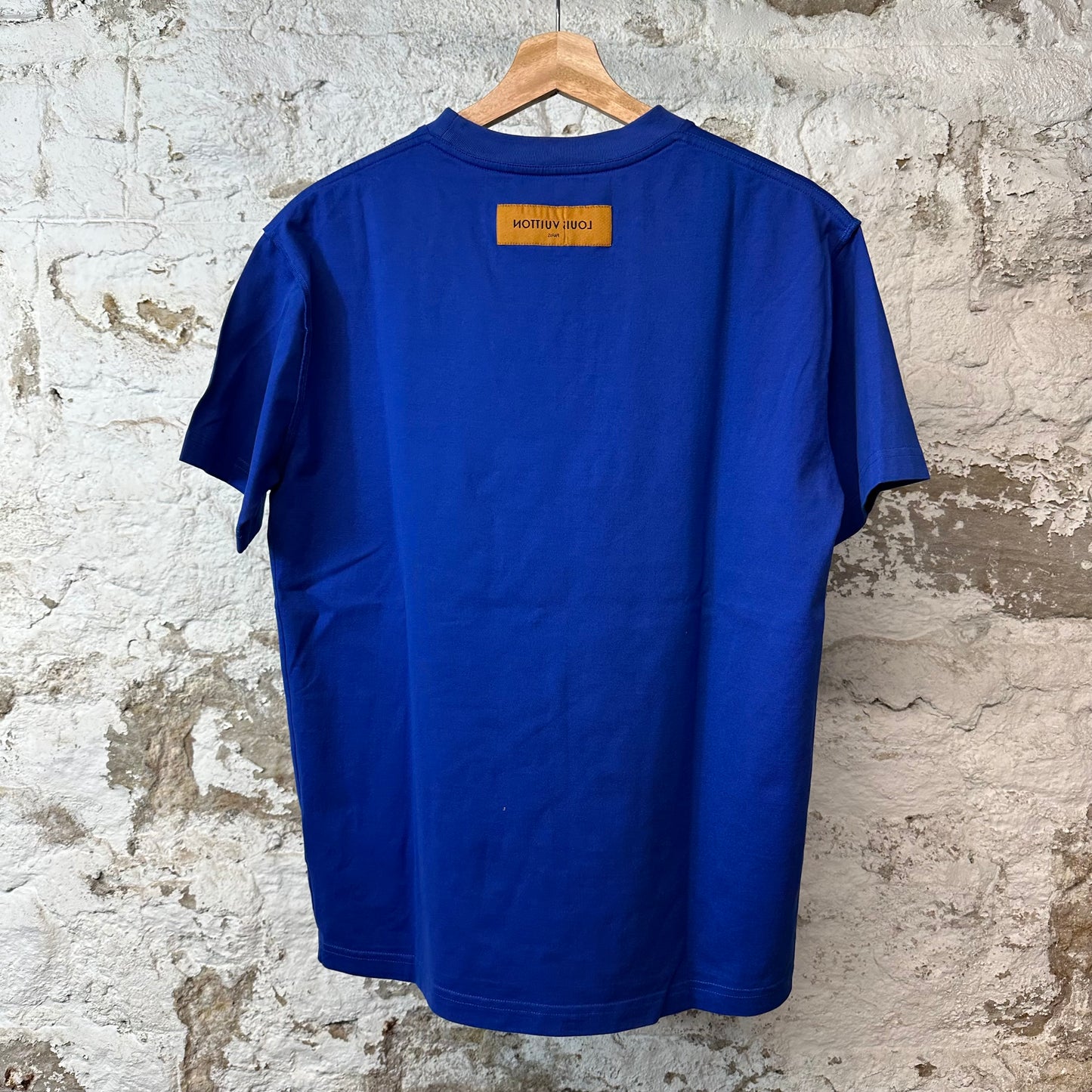 Louis Vuitton Embossed Logo T-shirt Blue Sz S (Stained)