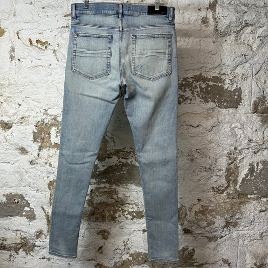 Amiri MX1 Green Suede Blue Denim Jeans Sz 31