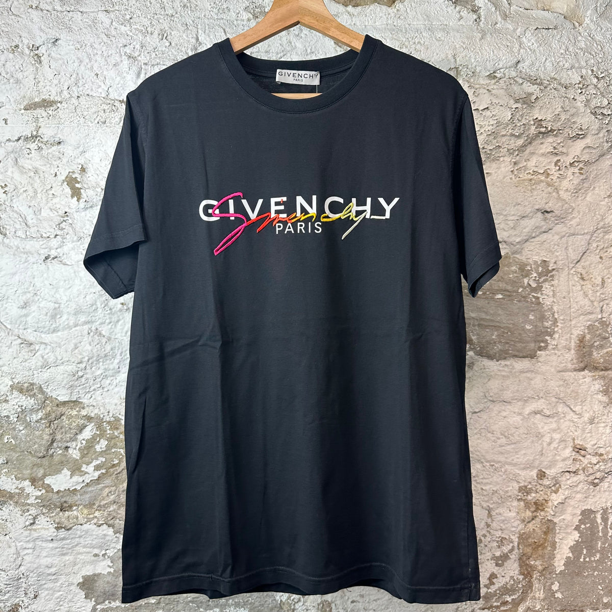Givenchy Degrade Signature Black T-Shirt Sz XS