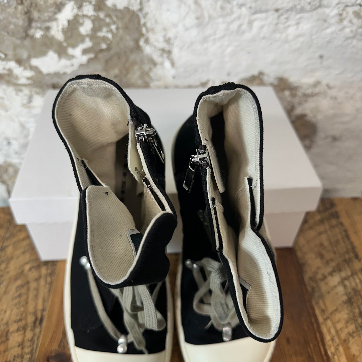 Rick Owens High Hexa Lace Black Milk Sneaker Sz 9 (42)