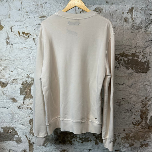 Amiri Blue Paisley Spell Crewneck Cream Sz L