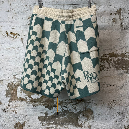 Rhude Ivory Sage Cashmere Shorts Sz L