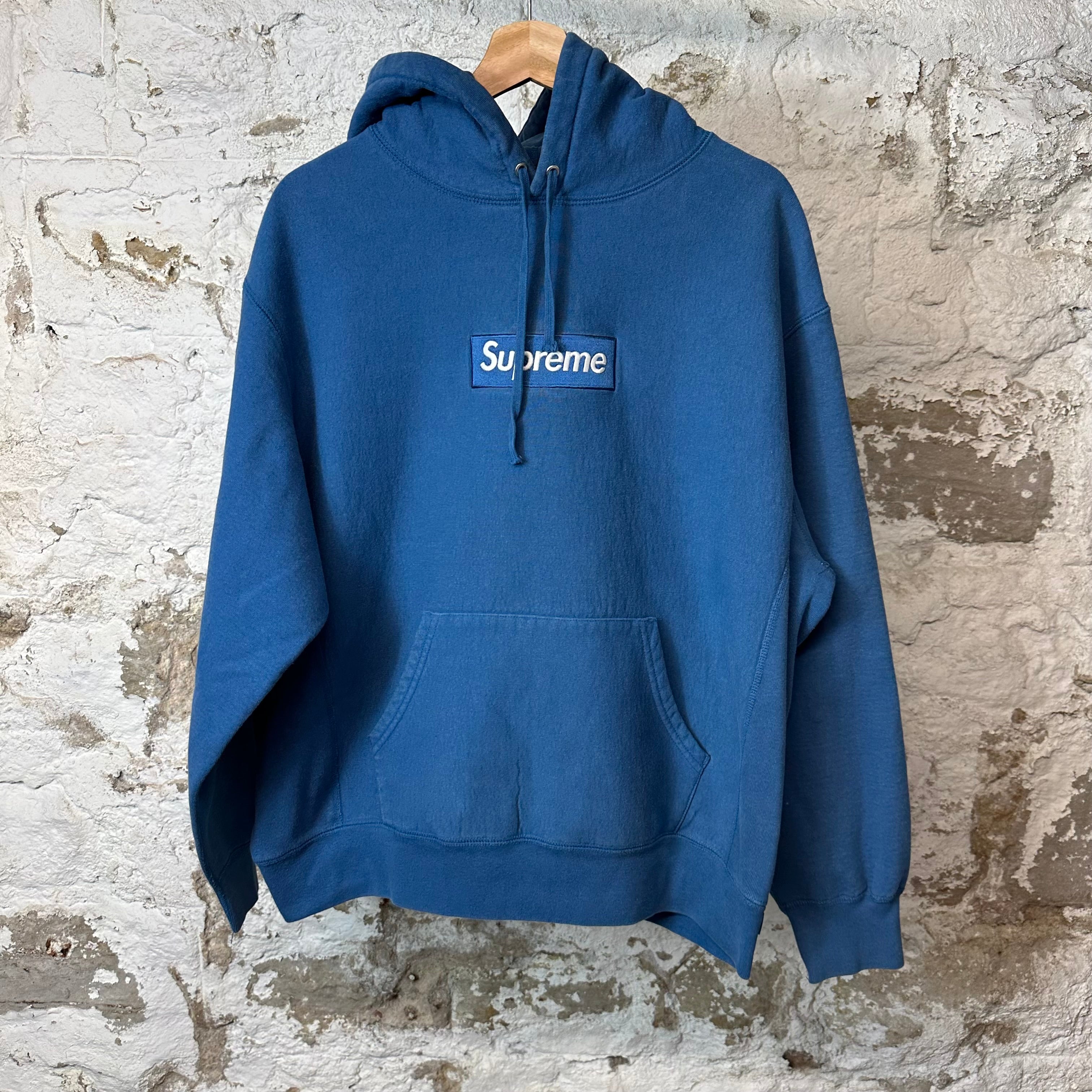 Supreme Blue Box Logo Hoodie Blue Sz M