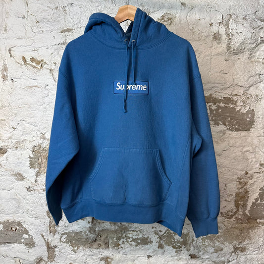 Supreme Blue Box Logo Hoodie Blue Sz M