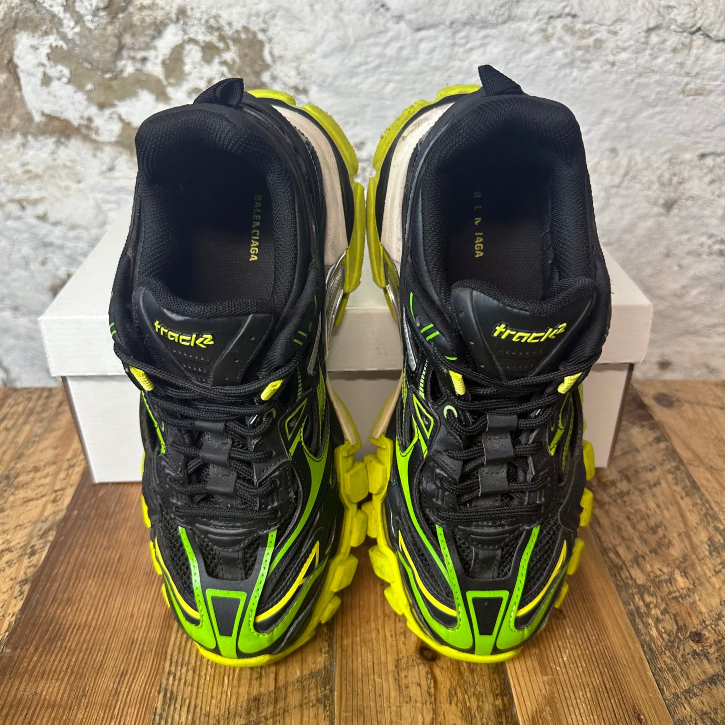 Balenciaga Track 2 Black Neon Green Sz 6 (39) No Box