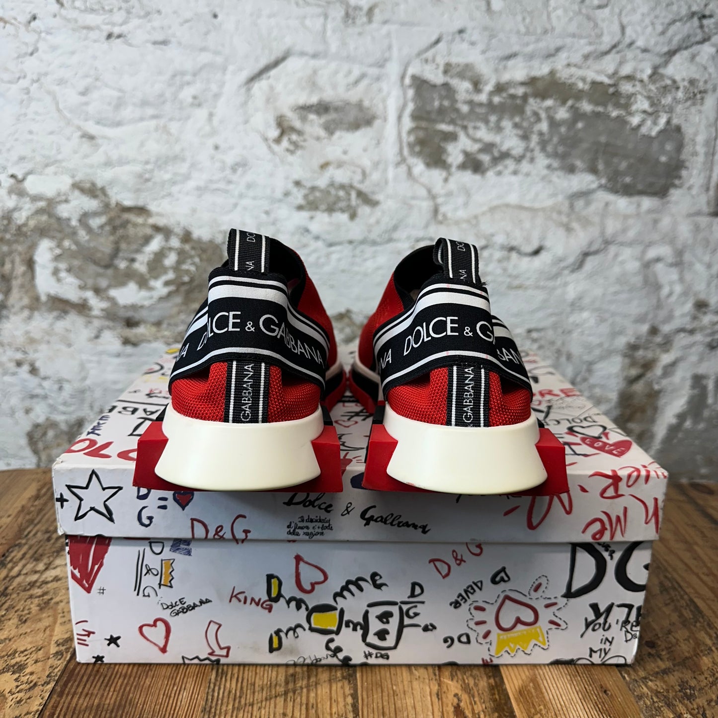 Dolce Gabbana Black White Red Sorrento Sneaker Sz 12 (45)