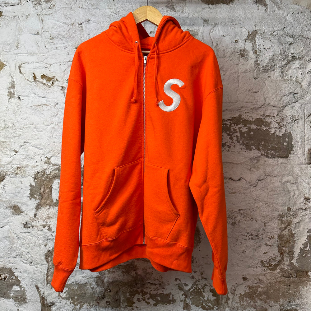 Supreme S Logo Zip Up Hoodie Orange Sz XL