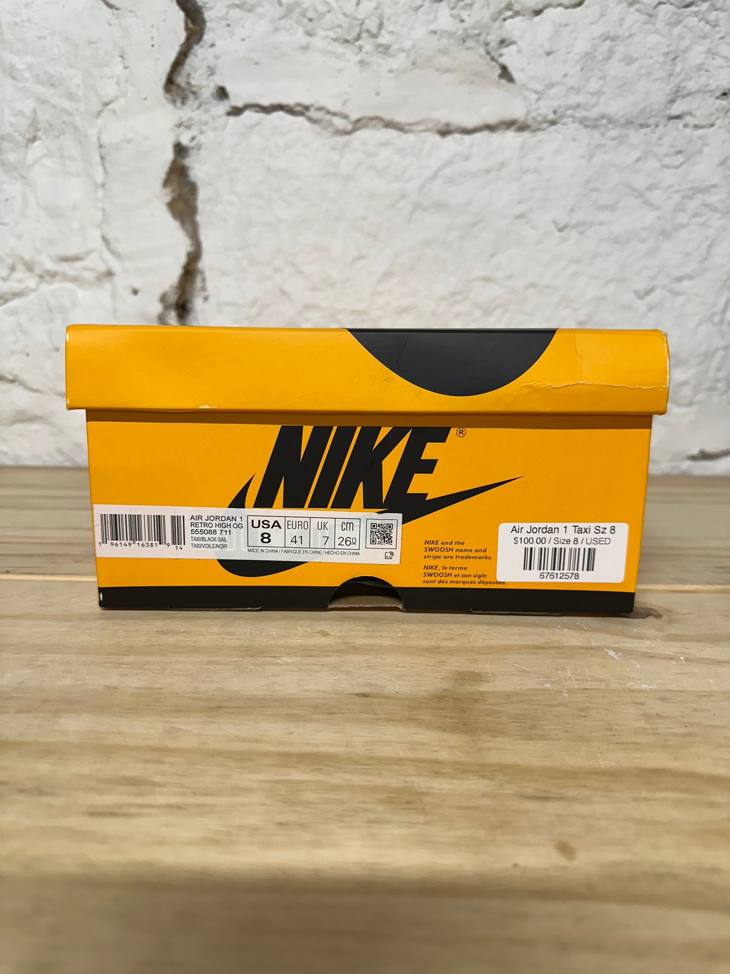 Air Jordan 1 High Taxi Sz 8