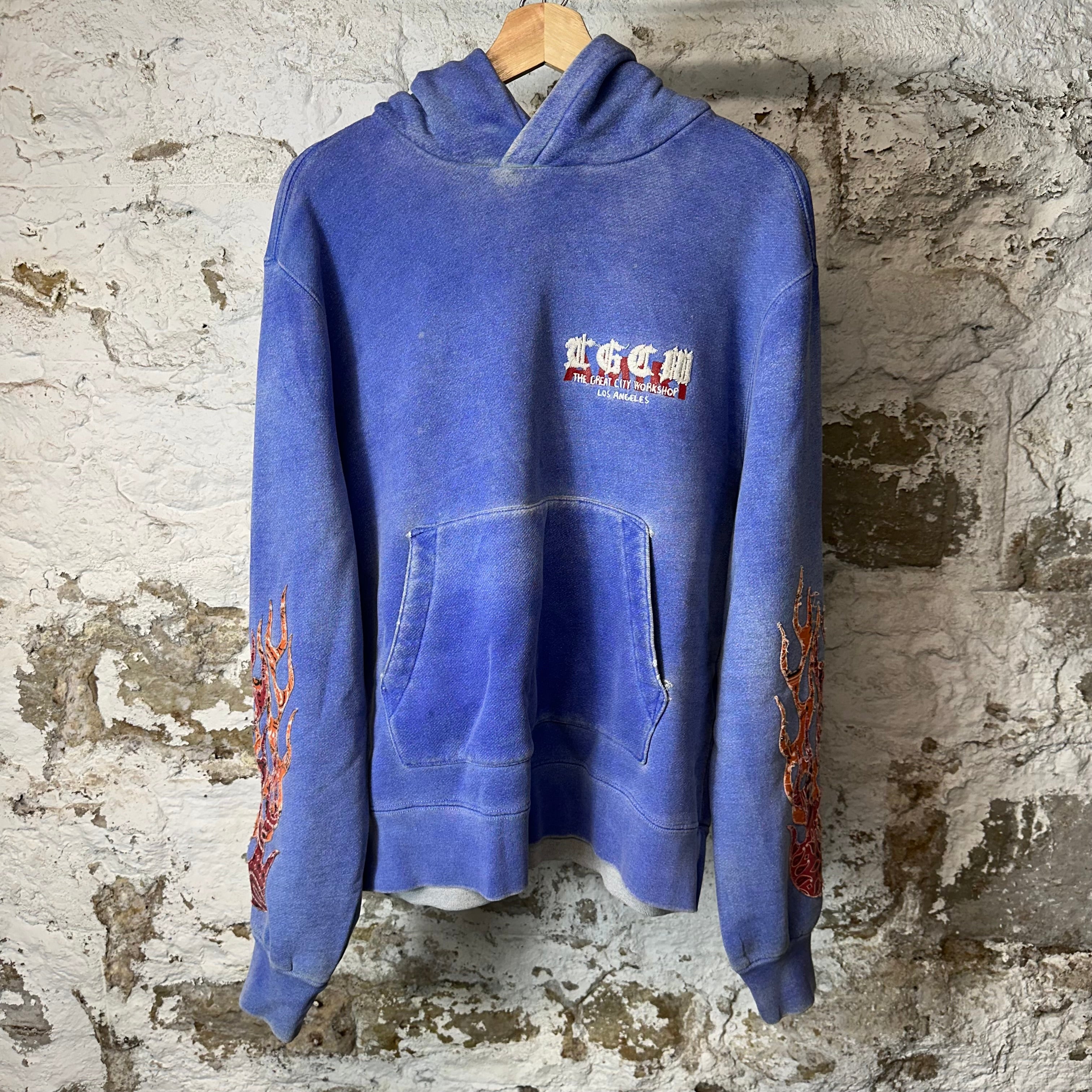 Amiri TGCW Paisley Flame Hoodie Blue Sz XS